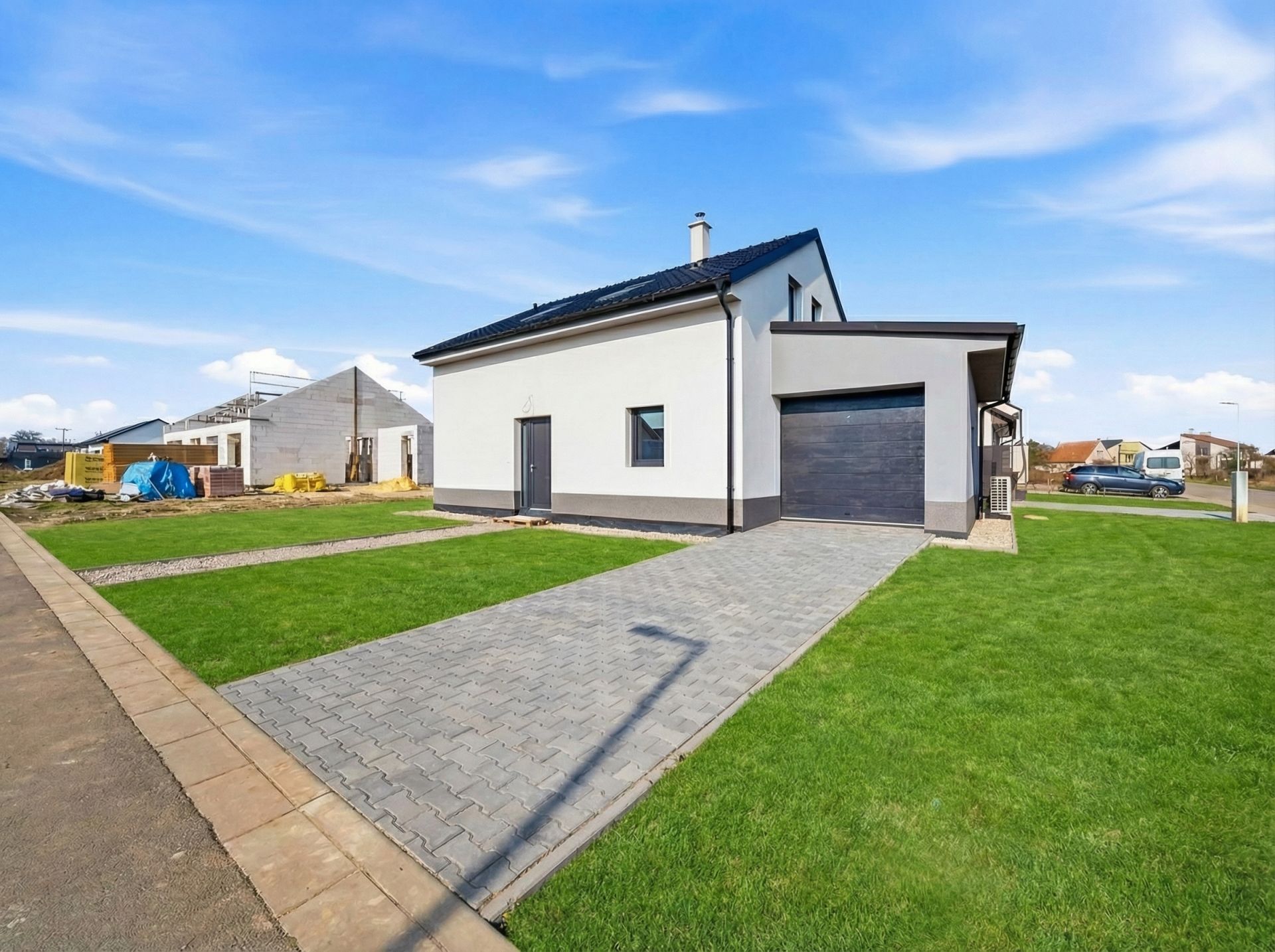 Novostavba rodinného domu 4+kk Třebčín u Olomouce | Prodej domu se zahradou a garáží